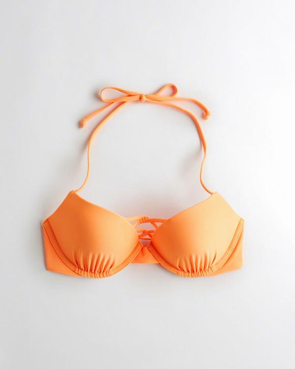Costumi da Bagno Hollister Donna Strappy Push-Up Plunge Bikini Arancioni Italia (809RAFJX)
